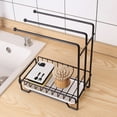 thumbnail image 5 of VeluraHome  Kitchen Sink Caddy Sponge Holder with Dishcloth Drying Rack,Black,1 Pack, 5 of 5