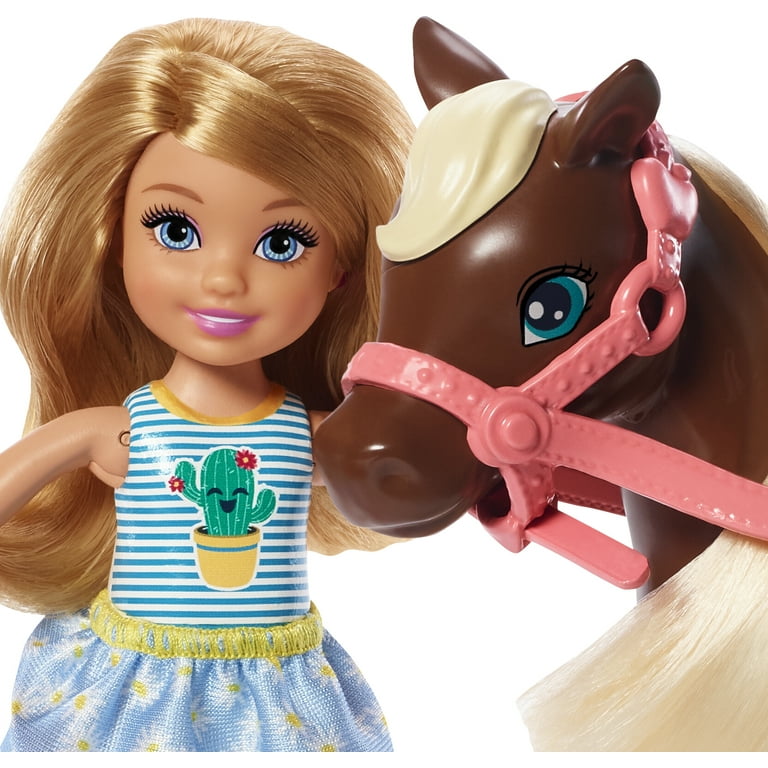 Club Chelsea and Horse 6-inch Blonde Wearing Fashion and Accessories Doll Playsets - Walmart.com