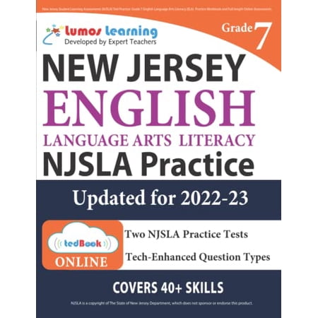 Pre-Owned New Jersey Student Learning Assessments (NJSLA) Test Practice: Grade 7 English Language Arts Literacy (ELA) Practice Workbook and Full-length Online ... Test Study Guide (NJSLA by Paperback