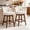 Beige, variant on HomeMiYN Modern Swivel Counter Stool with Square Base Gray Faux Linen Upholstered Barstool Set of 2 with Solid Wood Legs
