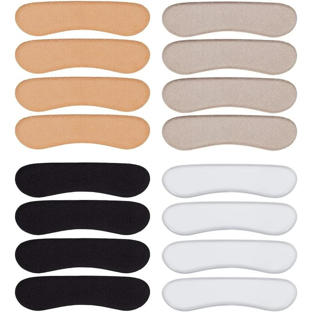8 pares de tiras acolchadas para correas de sandalias, protectores de talón, plantillas para zapatos demasiado grandes, almohadillas antideslizantes para tacones altos, protectores de talón