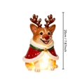 thumbnail image 3 of Clearance Christmas Resin Corgi Dog Figurines with LED Light, Cute Christmas Decorations for Home, Christmas Dog Night Light for Home 7.9 Inch, 3 of 7
