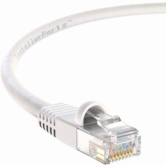 Piezas de instalación de cables Cat6 con arranque UTP, color blanco, 0,15 m, paquete de 10