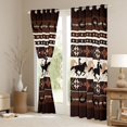 thumbnail image 3 of Homewish Rustic Cowgirl Cowboy Curtains Pack of 2 (42x84 Each), Vintage Brown Western Aztec Curtains Blackout, Farmhouse Horse Shoes Bedroom Curtains, Living Room Curtains Decor, 3 of 6