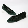 thumbnail image 6 of Green Women'S Pointed Toe Loafers With Sparkling Studs Velvet Soft Flat Shoes Casual Slip On Comfortable Everyday Wear Lightweight Flexible Sole Size 39, 6 of 9