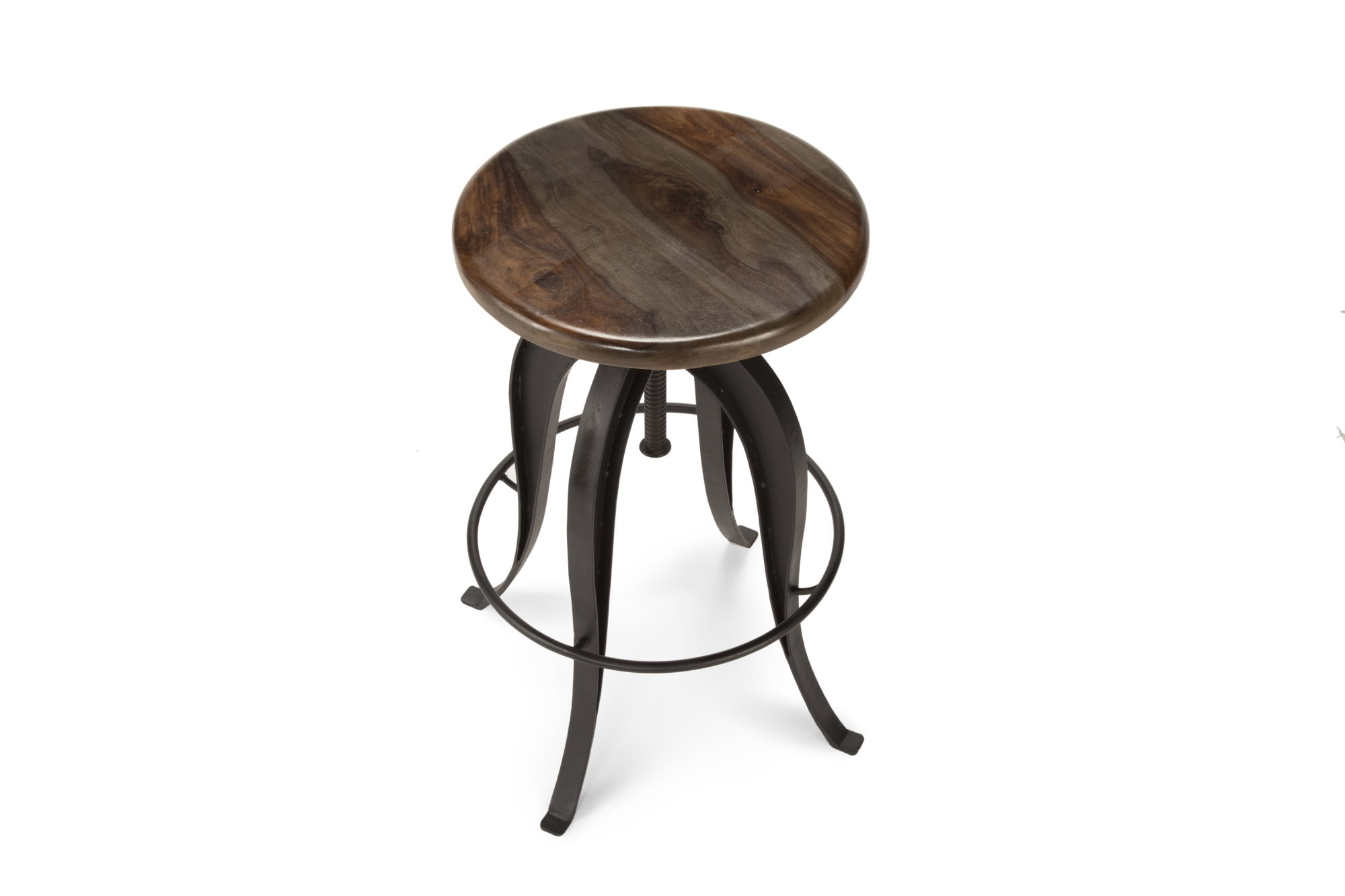 Steve Silver Sparrow Indoor Swivel Backless Adjustable 32" Height Round Bar Stool, Brown