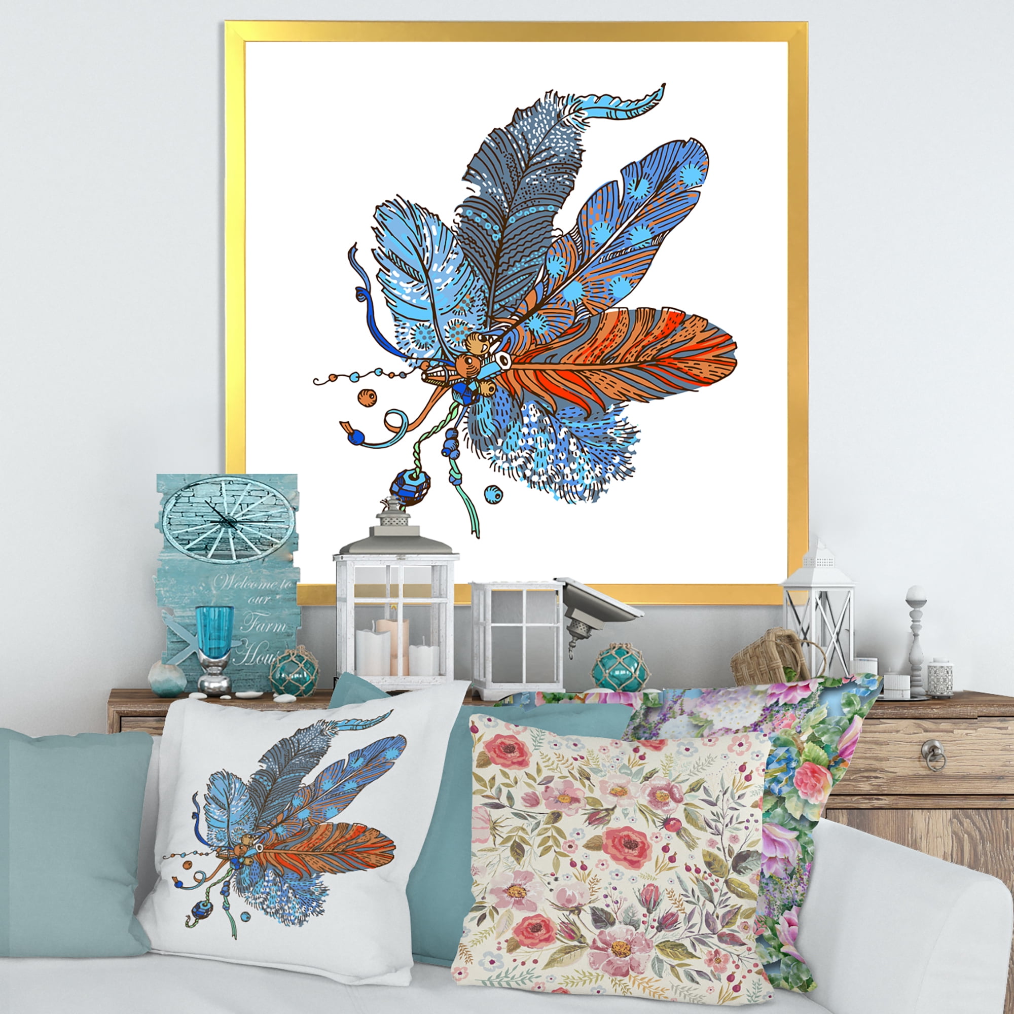 Designart 'Ethnic Boho Art Design' Bohemian & Eclectic Framed Art Print