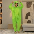 thumbnail image 4 of QATAINLAV Adult Onesie Halloween Costume Unisex Long Sleeve Pajamas Womens Flannel Fleece Hooded Jumpsuits Sleepwear, Green, XL, 4 of 6