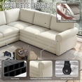 thumbnail image 5 of 118'' Pull Out Couch, Convertible Sleeper Sofa Bed, Upholstered Sectional Sofa, Chenille L-Shaped Couch with Nailhead Trim, 6-Seater Modern Sectional Couches for Living Room, Apartment, Beige, 5 of 9