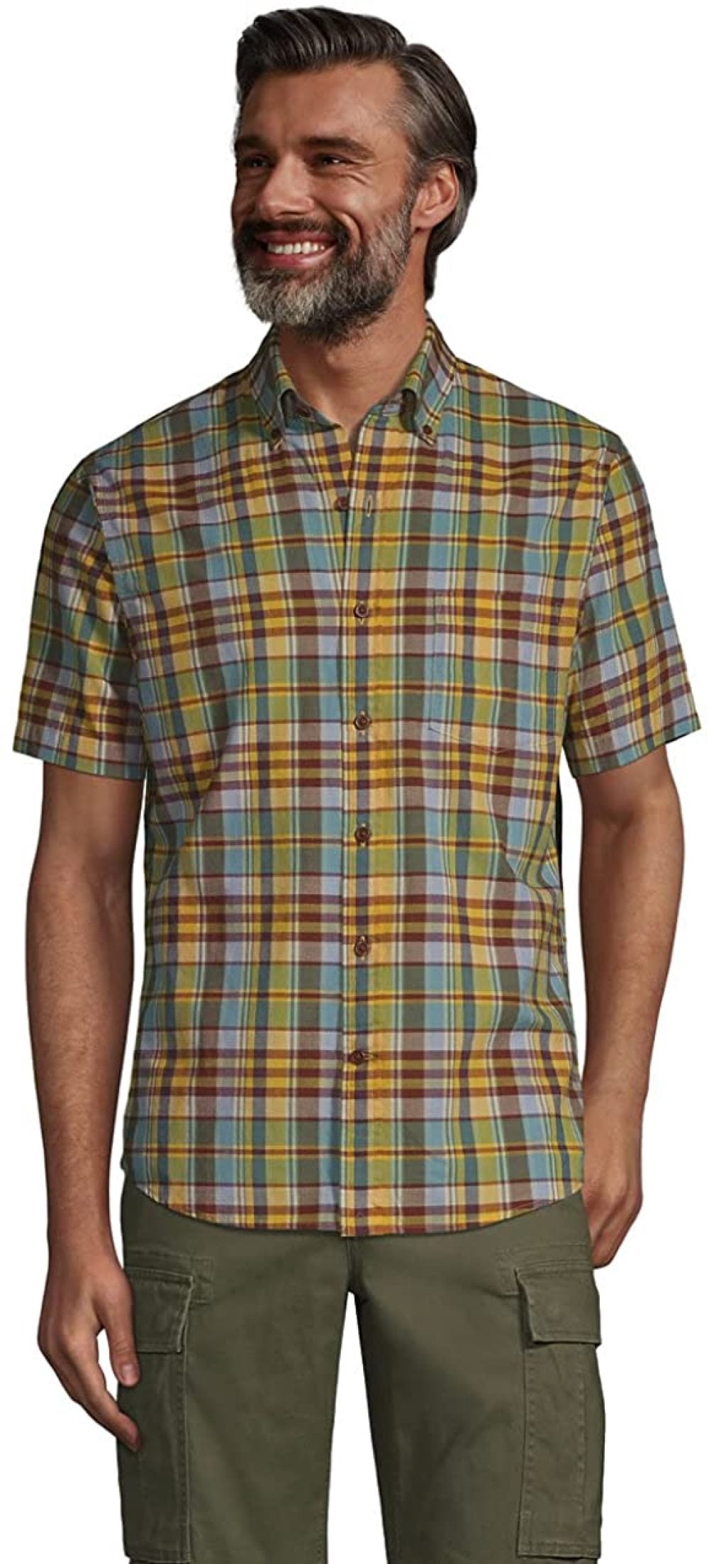 Lands End Mens Traditional Fit Madras 