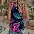 thumbnail image 5 of Ankishi Hawaiian Tank Tops for Women Leaf Floral Sleeveless Crewneck Summer Vest Loose Fit Fashion Clothes for Travel, 5 of 6