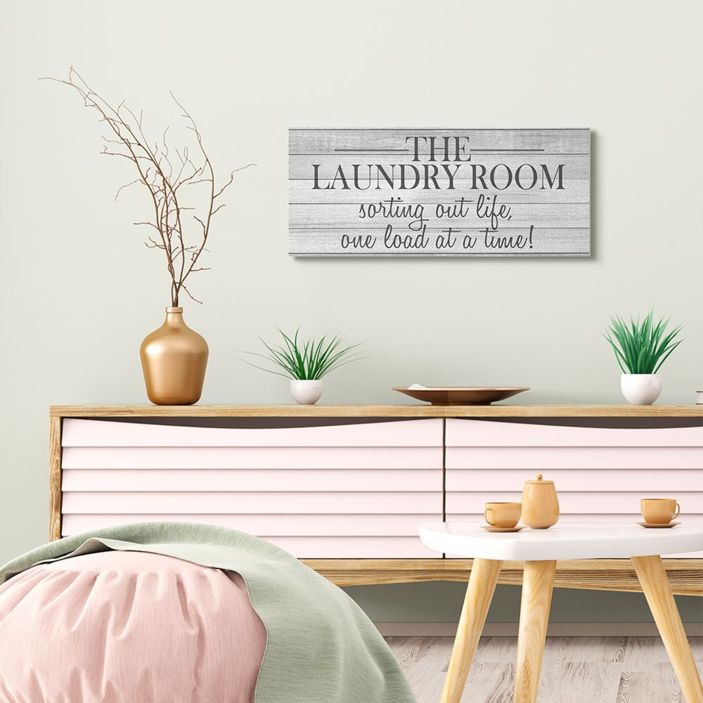 Stupell Industries Laundry Room Funny Word Bathroom Black And White Design Canvas Wall Art by Kimberly Allen