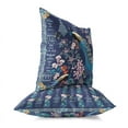 thumbnail image 3 of Peacock Paradise Indoor/Outdoor Pillow in Indigo 26x26, 3 of 5