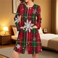 thumbnail image 7 of Hvot&aat Zipper Front Robes for Women Christmas Print Long Sleeve Nightgown Holiday Loungewear, 7 of 7