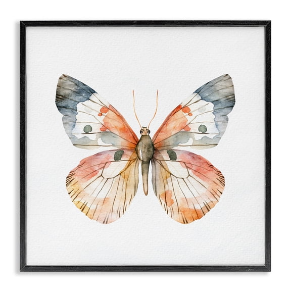 Stupell Industries Warm Watercolor Butterfly Black Framed Giclee Art, design by Kim Allen