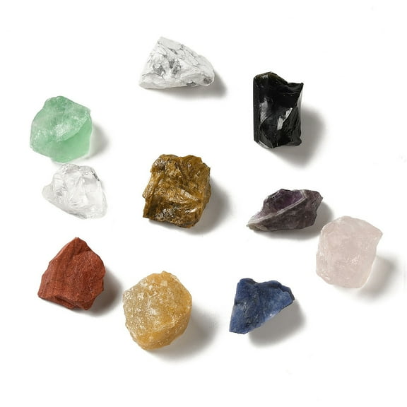 1Box 10Pcs Raw Rough Natural Mixed Healing Crystal Stone Nuggets Reiki Crystal Healing Stone Home Decorations 23~29x16~21x13~18.5mm