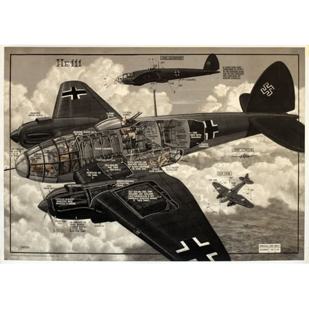 Ww2 Poster German Heinkel He 111 Fighter Plane Poster Print By Mary Evans Picture LibraryOnslow Auctions