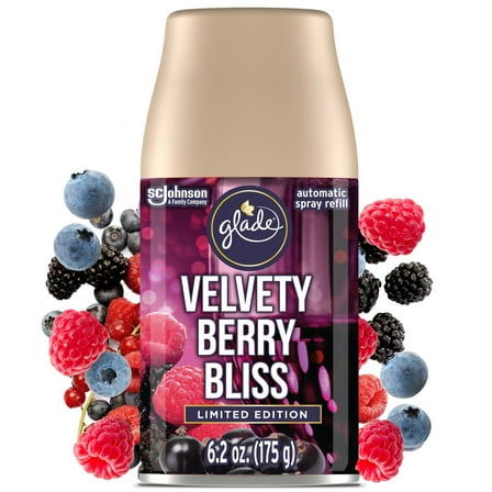 Glade Automatic Spray, Refill, Velvety Berry Bliss, Large, 6.2 Oz