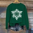 thumbnail image 6 of HOMBOM Womens Christmas Sweatshirts Crewneck Merry Cute Green Athletic Snowflake Sweatshirt for Ladies Long Sleeve, 6 of 6
