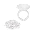 thumbnail image 2 of 100 piezas de anillos de pegamento de flores para extensiones de pestañas, vasos de pegamento, soporte para herramientas para extensiones de pestañas, color blanco, 2 of 14
