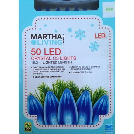Martha Stewart Living Holiday Ornaments & Decor 50-Light LED C3 Crystal