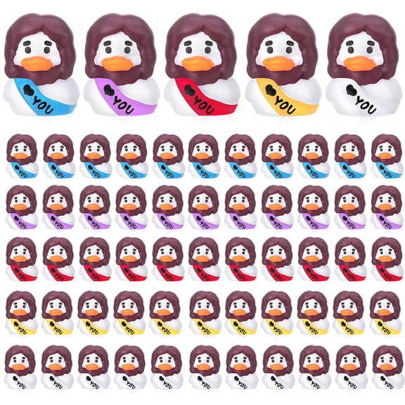 sixwipe 60 Pcs Bulk Mini Jesus Figurines with "Loves You" Message, Easter Egg Hunt Fillers, Religious Party Toys for Sunday School, Baptism, Church Events & Christian Gift Giving