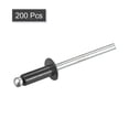 thumbnail image 3 of Unique Bargains 4mm x 10mm Aluminum Open End Flat Round Head Blind Rivets, Black 200 Pack, 3 of 5