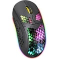 thumbnail image 1 of Lightweight Bluetooth Mouse, Honeycomb Rechargeable Bluetooth Wireless Gaming Mouse With Usb Receiver & Type C Charge Port For Mac Laptop Pc (black), 1 of 4