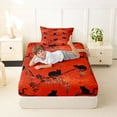 thumbnail image 4 of Erosebridal Cute Cat Kitten Twin Sheet Sets,Vintage Flower Lavender Floral Bedding For Adults 3pcs, 4 of 6