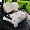 thumbnail image 2 of Golf Cart Seat Covers for 2 Seater,Purple Spring Floral Microfiber Cart Seat Towel Blanket,Summer Flowers Botanical Rustic Absorbent Breathable Non Slip Bench Seats Protector for Golf Course 51"x31", 2 of 9