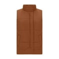 thumbnail image 6 of Guzom Womens Brown Lightweight Quilted Puffer Vest - Stand-Up Collar, Asymmetrical Zipper - Ideal for Fall & Spring Layering with Pockets,Size XL, 6 of 6