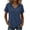 Navy, variant on Chic V-Neck Hooded T-Shirt for Women Solid Short Sleeve Casual Hoodie Top Drawstring Loose Lightweight Blouse Comfortable Tee for Everyday Weekend