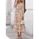 thumbnail image 5 of Vestido Maxi Floral de Mujer PRETTYGARDEN Manga Larga Cuello en V Talla L, 5 of 8