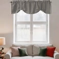 thumbnail image 2 of Black Striped Tie Up Valance Curtains for Windows, Kitchen Curtains Window Treatments, Modern Simple Farmhouse Beige Vintage Short Window Shades Valances for Bedroom Bathroom Cafe 54"x18", 2 of 8