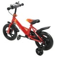 thumbnail image 3 of Bicicleta para niños de 12 pulgadas con ruedas de espuma y marco de acero con alto contenido de carbono, bicicleta deportiva para niños con ruedas de entrenamiento para niños pequeños, color rojo, 3 of 15