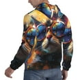 thumbnail image 6 of Junzan Cool Cat With Sunglasses for Men's Hoodie - Fall Pullover Hooded Sweatshirt-Hooded Sweatshirt for Men - Men's Stylish Sweatshirt for Winter & Autumn-Large, 6 of 7