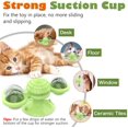 thumbnail image 4 of Juguete Interactivo para Gatos, Juguete Giratorio para Gatos con Molino de Viento, Juguete para Masticar con Plato Giratorio y Sombrero con Cepillo - Verde JM, 4 of 5