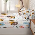 thumbnail image 5 of Erosebridal Cartoon Bee Zipper Twin Comforter Sets with Fitted Sheet and 2 Pillowcases,Cute Sunflower Florals Zipper Bedding Set,White Pink,Polkadot Reversible,4pcs, 5 of 8