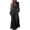 Black, variant on Women's Satin 2 Piece Suit, V Neck Long Sleeve Blouse with 3D Floral Shoulder Detail and Wide Leg Pants, Elegant Formal Matching Set for Wedding Guest Outfit and Business Attire-Gray