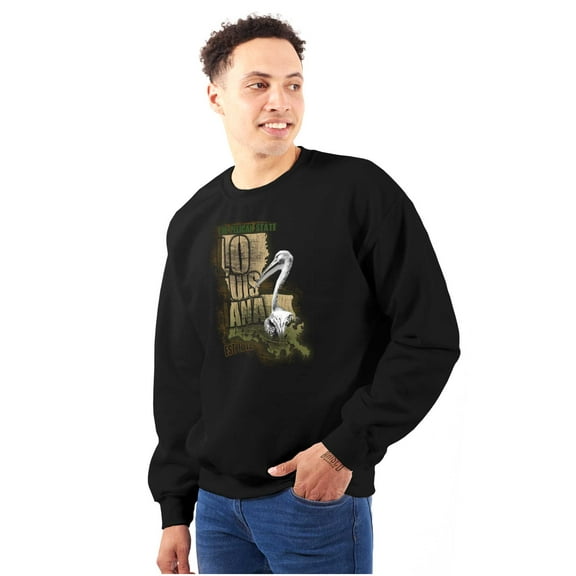 Louisiana Bayou Pelican State Shape Sweatshirt for Men or Women Brisco Brands S