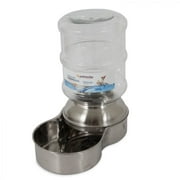 Angle View: Petmate Replendish Stainless Steel Waterer 1 Gallon