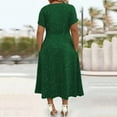 thumbnail image 5 of Blmnix Tent Valentine Party Dresses for Women Sparkly Plus Size Skirt V-Neck Short Sleeve Green Slip Dress for Women,XXL, 5 of 8