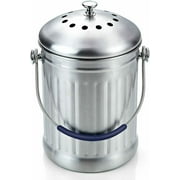 Cook N Home 1 Gallon Stainless Steel Kitchen Compost Bin with Charcoal Filter