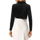 thumbnail image 3 of INSPIRE CHIC Cárdigan Corto de Terciopelo con Cuello de Solapa y Manga Larga Abierto para Mujeres 3XL Negro, 3 of 6