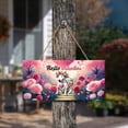 thumbnail image 3 of Hello Valentine’s Day Bull Terrier Flower Crown Romantic Pink Floral Landscape Wood Sign Bully Dog Lovers Gifts Idea Hanging Wall Home Decor - 00031, 3 of 5