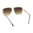 thumbnail image 4 of Mens Luxury Rimless Euro Style Mafia Metal Rim Rectangle Sunglasses Gold - Brown, 4 of 4