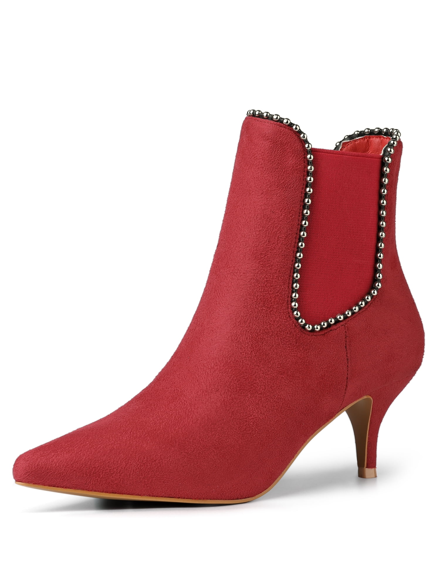 Allegra K - Allegra K Women's Beaded Pointed Toe Kitten Heel Ankle ...