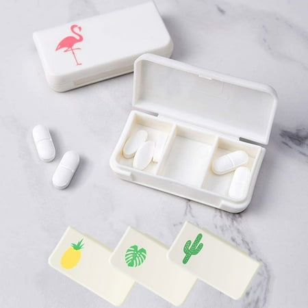 Sunjoy Tech 3 Compartments Travel Pill Organizer Moisture Proof Small Pill Box for Pocket Purse Daily Pill Case Portable Medicine Vitamin Holder Container