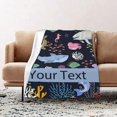 thumbnail image 2 of Custom Ocean Shark Fish Blanket, Soft Cozy Underwater Animal Shark Personalized Blankets and Throws for Bed Couch, Shark Gifts for Girls Kids Teen 40X50 Inches, 2 of 6
