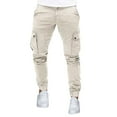 thumbnail image 2 of SOOMLON Men's Lightweight Loose Fit Sweatpants Pocket Lounge Pants Cargo Lace up Leggings White XXXL, 2 of 6